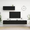 3-Piece Black Engineered Wood TV Cabinets - Stylish & Functional