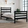 Bed Frame Solid Wood Pine 100x200 cm Black Colour black Size 100 x 200 cm 