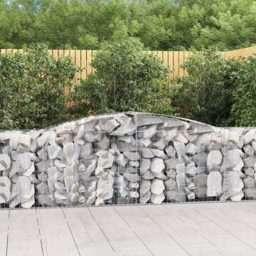 Arched Gabion Baskets - 10 pcs Galvanised Iron 400x50x80/100 cm