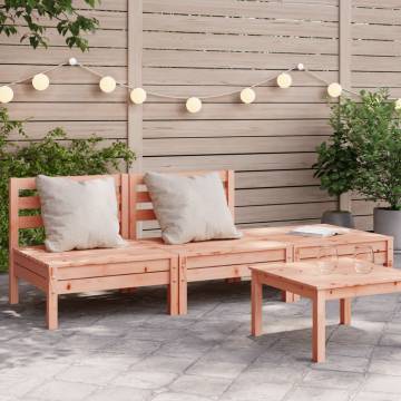 3-Seater Solid Wood Douglas Garden Sofa - Stylish & Durable