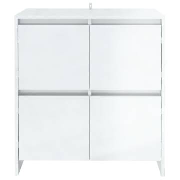 Minimalist High Gloss White Sideboard - 70x41x75 cm