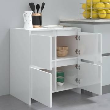 Minimalist High Gloss White Sideboard - 70x41x75 cm