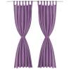 Micro-Satin Curtains 140x225 cm Lilac - 2 pcs with Loops