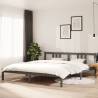 Bed Frame Grey Solid Wood 180x200 cm Super King Size Colour grey Size 180 x 200 cm 