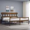 Bed Frame with Headboard Honey Brown 200x200 cm Solid Wood Colour honey brown Size 200 x 200 cm Model high 