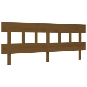 Honey Brown Solid Wood Bed Frame with Headboard - 200x200 cm