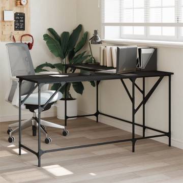 Stylish Black Desk 149x149 cm - Durable Engineered Wood