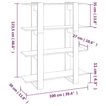 Book Cabinet/Room Divider Grey Sonoma - 100x30x123.5 cm