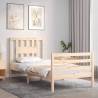 Solid Wood Small Single Bed Frame with Headboard | HipoMarket