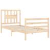 Solid Wood Small Single Bed Frame with Headboard | HipoMarket