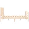 Solid Wood Small Single Bed Frame with Headboard | HipoMarket