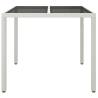 Stylish Garden Table 90x90 cm - Tempered Glass & Poly Rattan