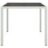 Stylish Garden Table 90x90 cm - Tempered Glass & Poly Rattan