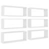 Wall Cube Shelf Set - 6 Pcs White | Stylish Storage Solution