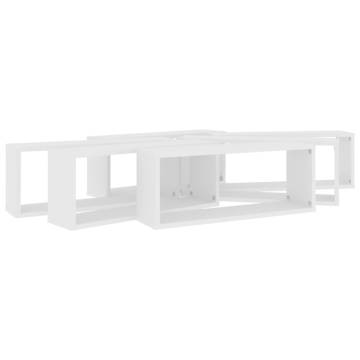 Wall Cube Shelf Set - 6 Pcs White | Stylish Storage Solution