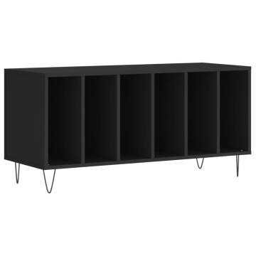 Black Record Cabinet - Stylish Storage for Vinyl Records