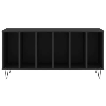 Black Record Cabinet - Stylish Storage for Vinyl Records