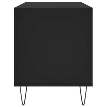 Black Record Cabinet - Stylish Storage for Vinyl Records