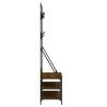 Clothes Rack with Shoe Storage - Brown Oak 100x40x184 cm