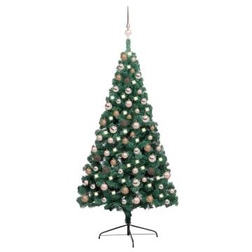 Artificial Half Pre-lit Christmas Tree with Ball Set - 150 cm