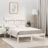 Bed Frame White Solid Wood 160x200 cm Colour white Size 160 x 200 cm 