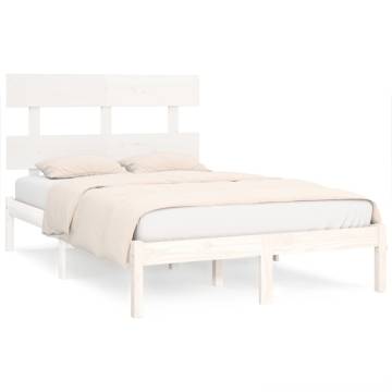 White Solid Wood Bed Frame 160x200 cm | Timeless Design