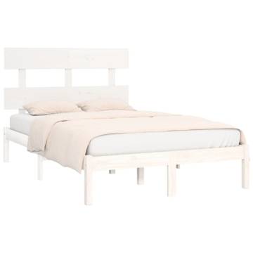 White Solid Wood Bed Frame 160x200 cm | Timeless Design