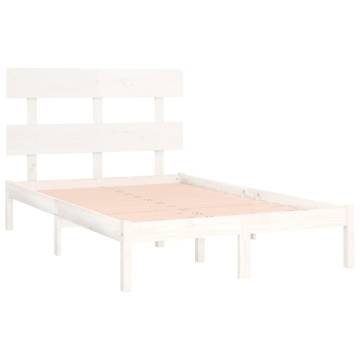 White Solid Wood Bed Frame 160x200 cm | Timeless Design