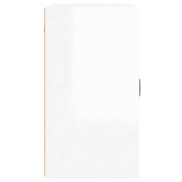 High Gloss White Wall Cabinet - Stylish & Spacious Storage