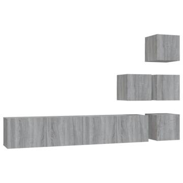 Wall-Mounted TV Cabinet - Grey Sonoma | Hipo Market