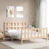 Solid Wood Bed Frame with Headboard 140x200 cm - Hipomarket