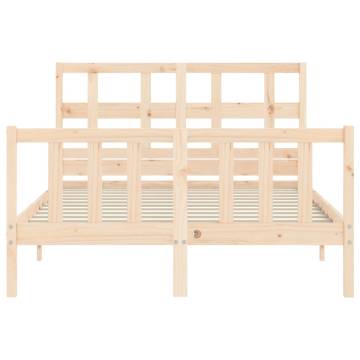 Solid Wood Bed Frame with Headboard 140x200 cm - Hipomarket