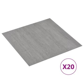 Self-Adhesive Flooring Planks - 20 pcs PVC Grey Stippled