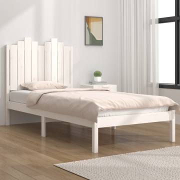 White Solid Wood Pine Bed Frame 75x190 cm - Small Single