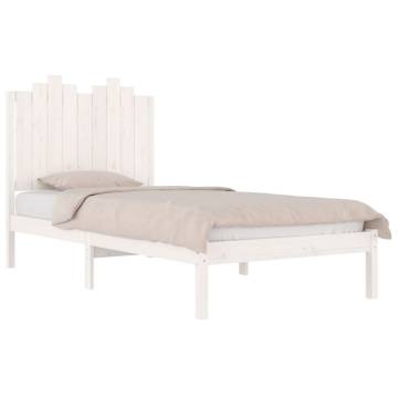 White Solid Wood Pine Bed Frame 75x190 cm - Small Single