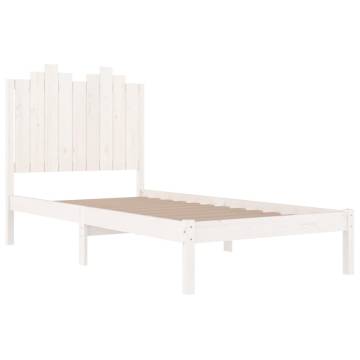 White Solid Wood Pine Bed Frame 75x190 cm - Small Single