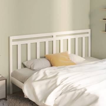 Stylish White Bed Headboard - Solid Pine Wood 206x4x100 cm