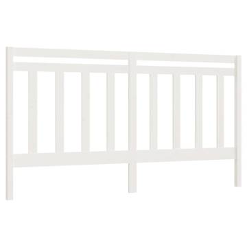 Stylish White Bed Headboard - Solid Pine Wood 206x4x100 cm