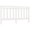 Stylish White Bed Headboard - Solid Pine Wood 206x4x100 cm