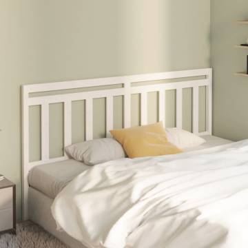 Stylish White Bed Headboard - Solid Pine Wood 206x4x100 cm