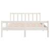 White Solid Wood Bed Frame 140x200 cm - Classic Design