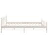 White Solid Wood Bed Frame 140x200 cm - Classic Design