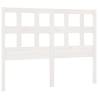 Stylish White Bed Headboard - Solid Pine Wood 145.5x4x100 cm