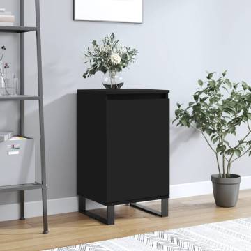 Stylish Black Sideboard - 40x35x70 cm Engineered Wood