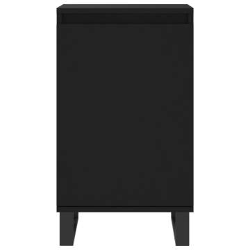 Stylish Black Sideboard - 40x35x70 cm Engineered Wood