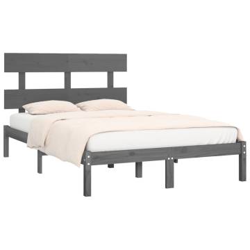 Grey Solid Wood Bed Frame 180x200 cm | Super King Size