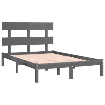 Grey Solid Wood Bed Frame 180x200 cm | Super King Size