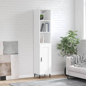 Stylish Highboard White 34.5x34x180 cm | Hipomarket UK