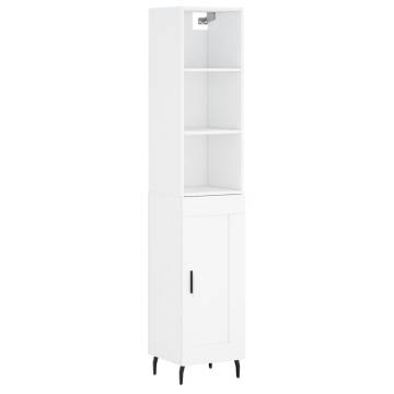 Stylish Highboard White 34.5x34x180 cm | Hipomarket UK