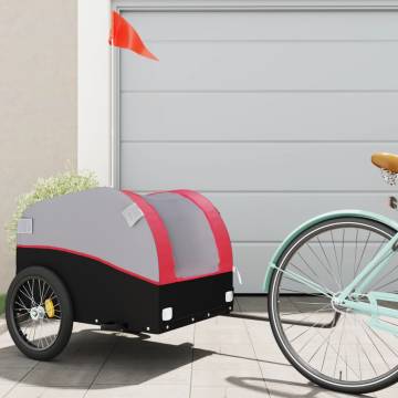 Bike Trailer Black and Red - 45 kg Iron | Hipo Market